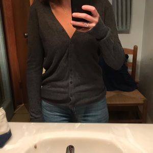 Grey cardigan button up
